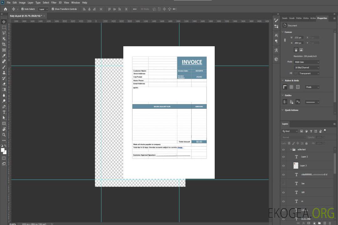 Modèle de facture de service de base template